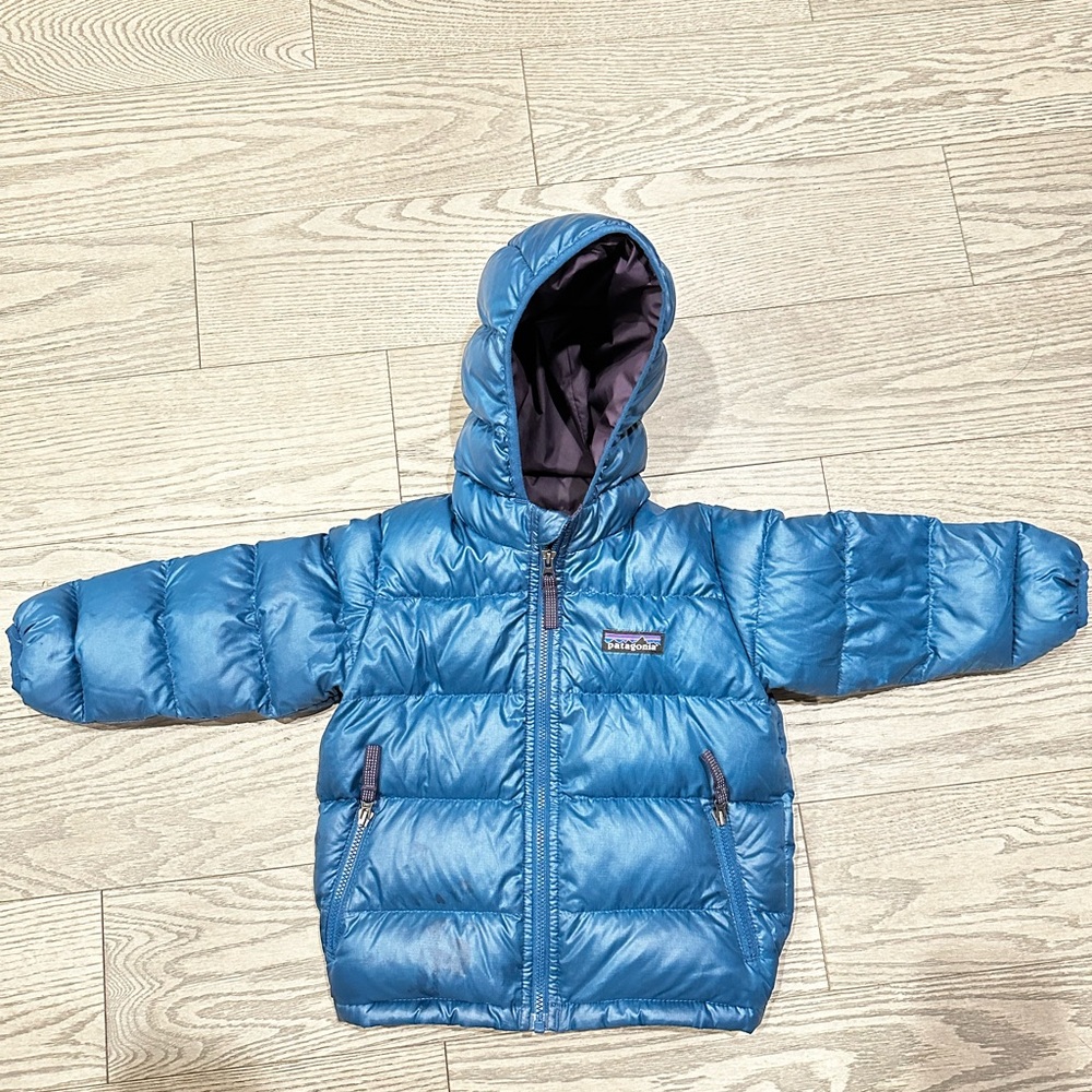 Patagonia Hi Loft Down Sweater 12-18M Teal Blue